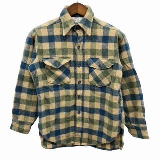 ウールリッチ(WOOLRICH)の70年代 WOOLRICH ウールリッチ 長袖シャツ アメカジ チェック ベージュ (メンズ Ｍ) 中古 古着 O8870(シャツ)