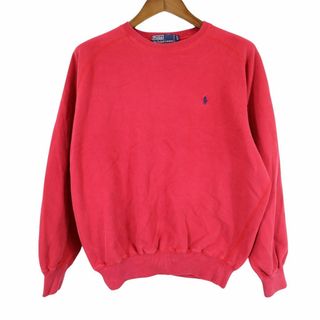 ポロラルフローレン(POLO RALPH LAUREN)のPolo by Ralph Lauren ポロバイラルフローレン ワンポイントロゴ スウェット レッド (メンズ M) 中古 古着 O8883(スウェット)