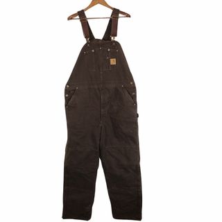 カーハート(carhartt)の90-00s Carhartt カーハート オーバーオール アメカジ ブラウン (メンズ 42×34) 中古 古着 O8897(サロペット/オーバーオール)