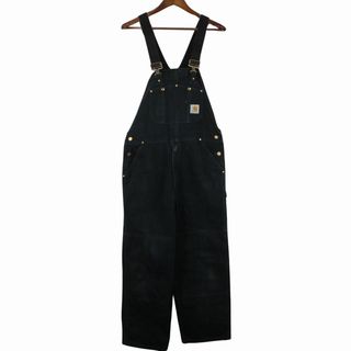 カーハート(carhartt)のCarhartt カーハート オーバーオール アメカジ ブラック (メンズ Lサイズ相当) 中古 古着 O8921(サロペット/オーバーオール)