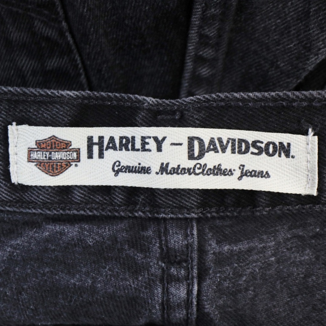 HARLEY DAVIDSON ハーレーダビッドソン ストレート ブラック デニムパンツ バイク ブラック (メンズ 30×32) 中古 古着  O8910