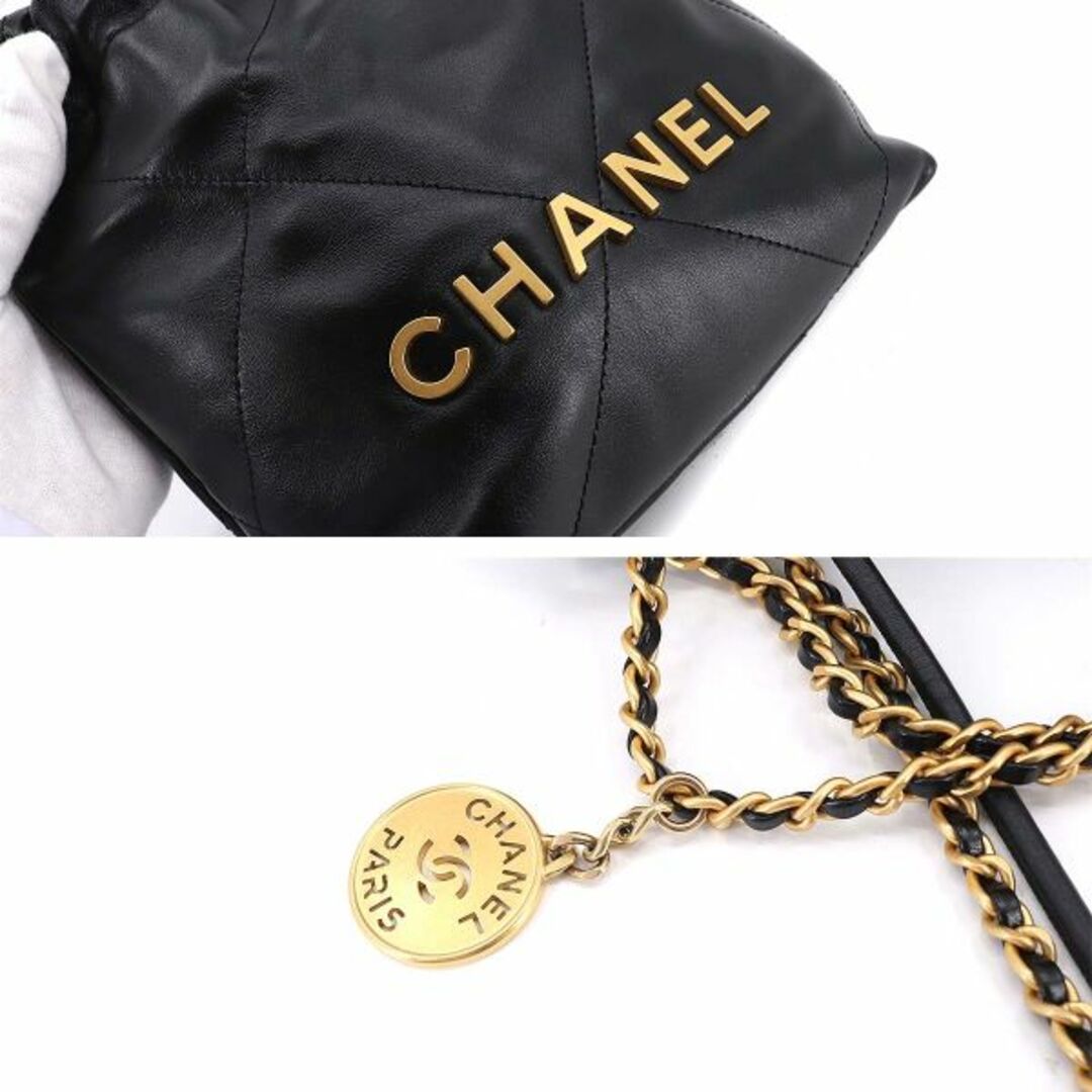 未使用 展示品 シャネル CHANEL 22 ミニ 2way チェーン ハンド ショルダー バッグ レザー ブラック AS3980 CHANEL 22 VLP 90199590 7