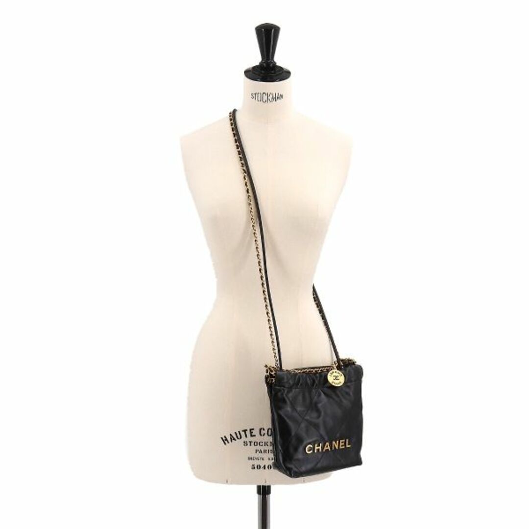 未使用 展示品 シャネル CHANEL 22 ミニ 2way チェーン ハンド ショルダー バッグ レザー ブラック AS3980 CHANEL 22 VLP 90199590 9