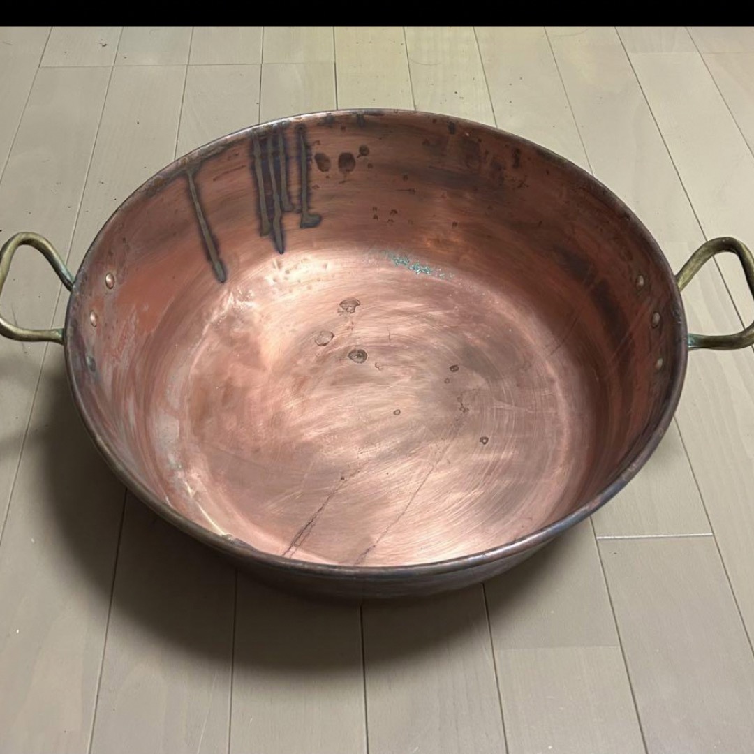 銅製 ジャム 鍋 大鍋 ジャムボール フランス アンティーク
