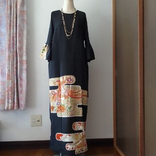 留袖リメイクワンピース 上品 【M~6Lサイズ向け】113