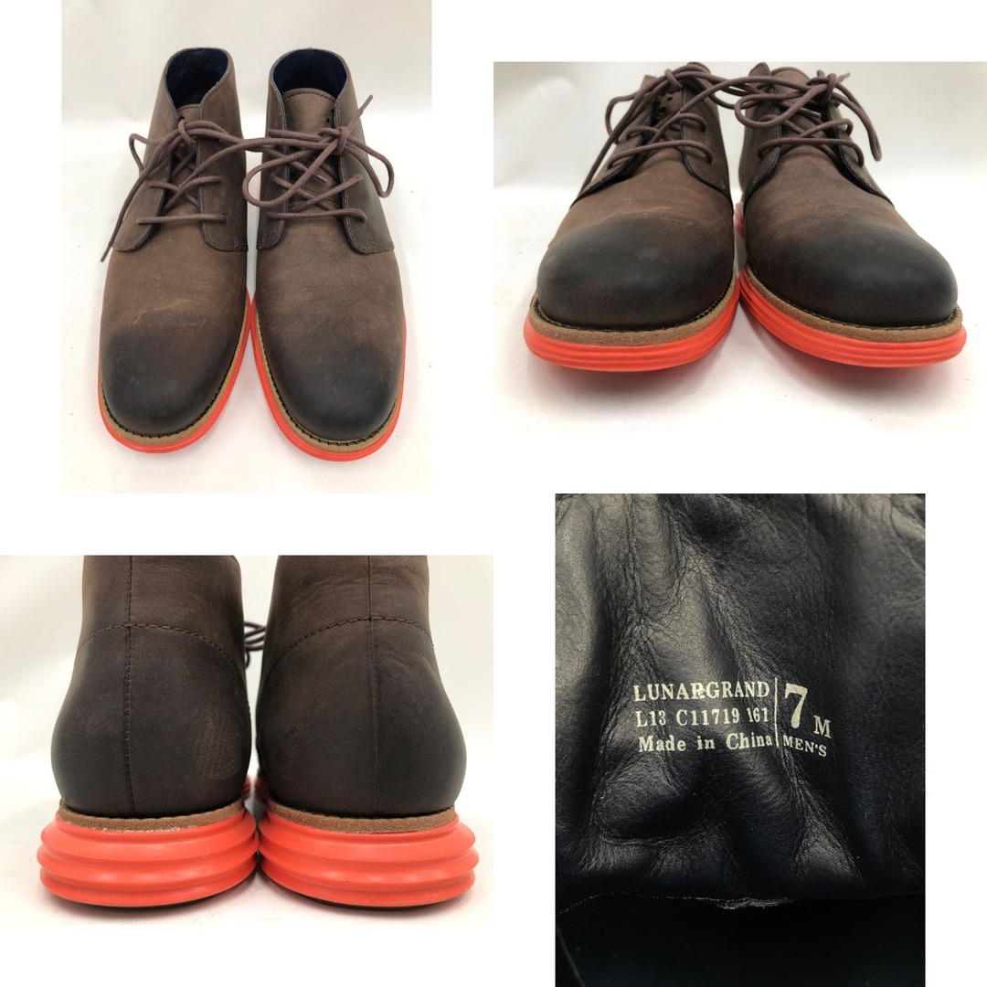 〇〇COLE HAAN コールハーン メンズ チャッカブーツ 25cm ブラウン×オレンジ 1