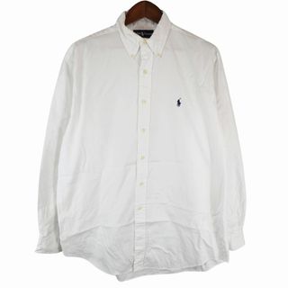 ポロラルフローレン(POLO RALPH LAUREN)のPolo by Ralph Lauren CLASSIC FIT 長袖シャツ アメカジ  フォーマル 紺タグ ホワイト (メンズ 16 1/2-34/35) 中古 古着 O9008(シャツ)