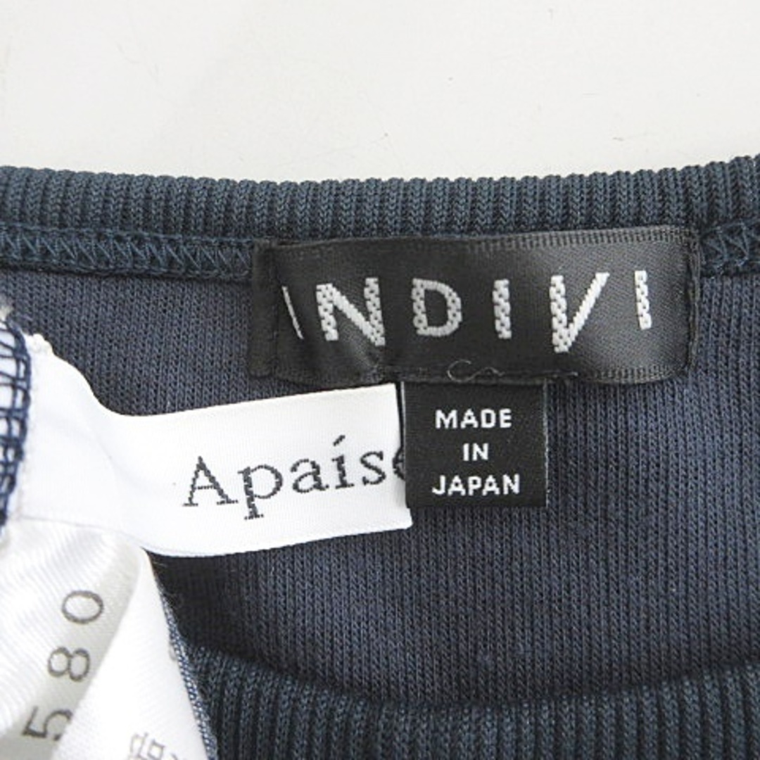 INDIVI(インディヴィ)のインディヴィ アペゼラム カットソー ブラウス 2枚セット 七分袖 緑 38 レディースのトップス(その他)の商品写真