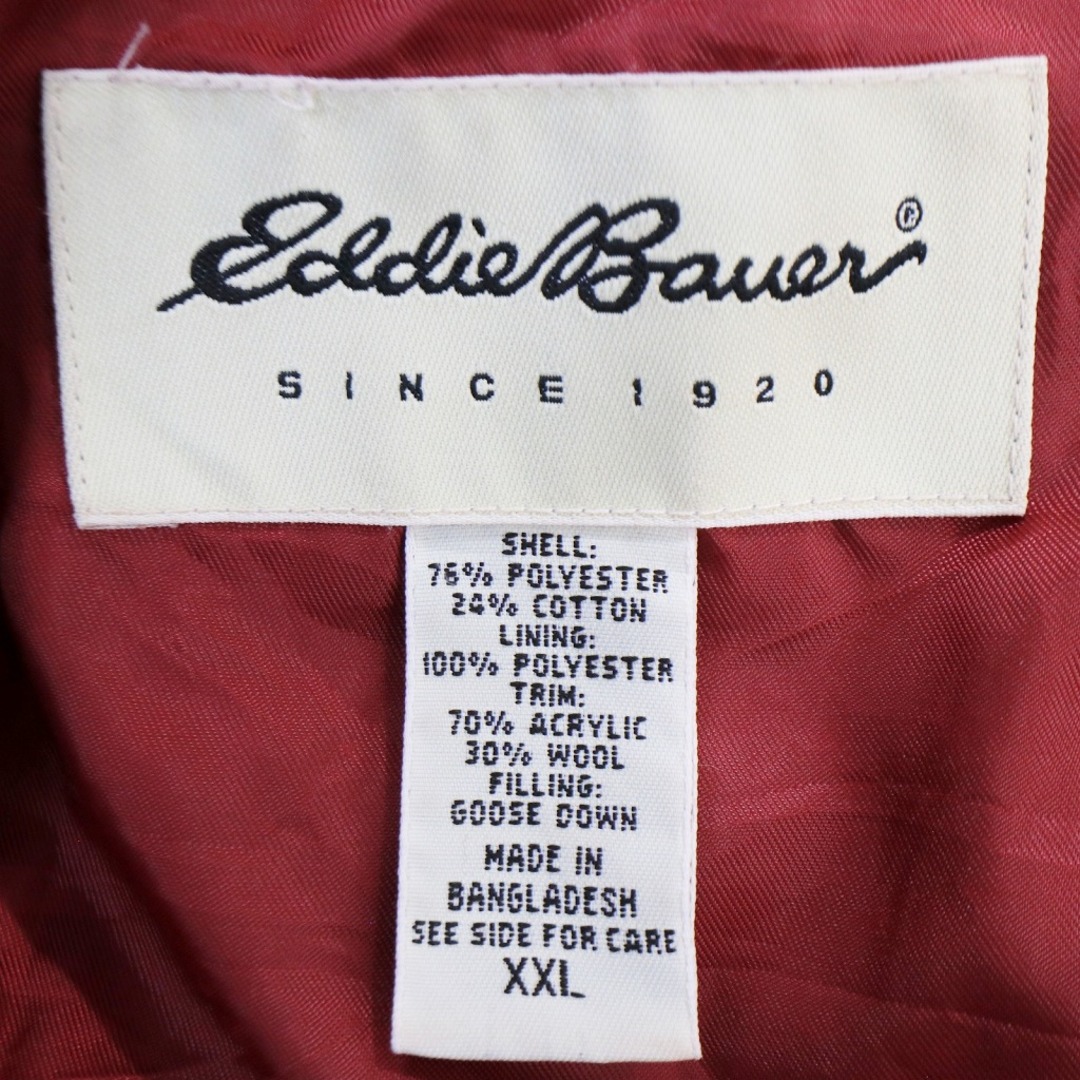 90年代 Eddie Bauer エディーバウアー ダウンジャケット アウトドア キャンプ アウター 防寒 ワインレッド (メンズ XXL)   O9037 4