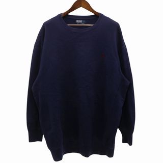 ポロラルフローレン(POLO RALPH LAUREN)のPolo by Ralph Lauren ポロバイラルフローレン ワンポイントロゴ スウェット アメカジ ネイビー (メンズ XL) 中古 古着 O9047(スウェット)