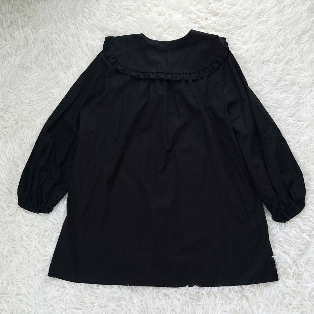 【美品】22AW デミルクスビームス フリルカラーシャツ チュニック ブラック 4