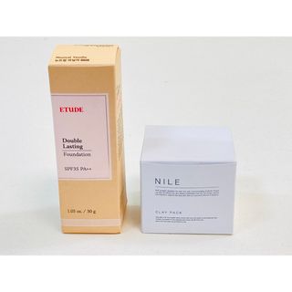 2点セット★(Nile 泥パック 毛穴パック)+(ETUDE エチュード 公式 ダブルラスティング ファンデーション ニュートラルバニラ) リプロス コスメ 化粧品 韓国コスメ(ファンデーション)