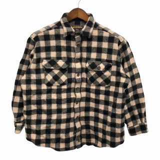 ウールリッチ(WOOLRICH)の2000年代～ WOOLRICH ウールリッチ ウール 長袖シャツ アメカジ 黒ピン チェック柄 ブラック (メンズ 2XL) 中古 古着 O8793(シャツ)