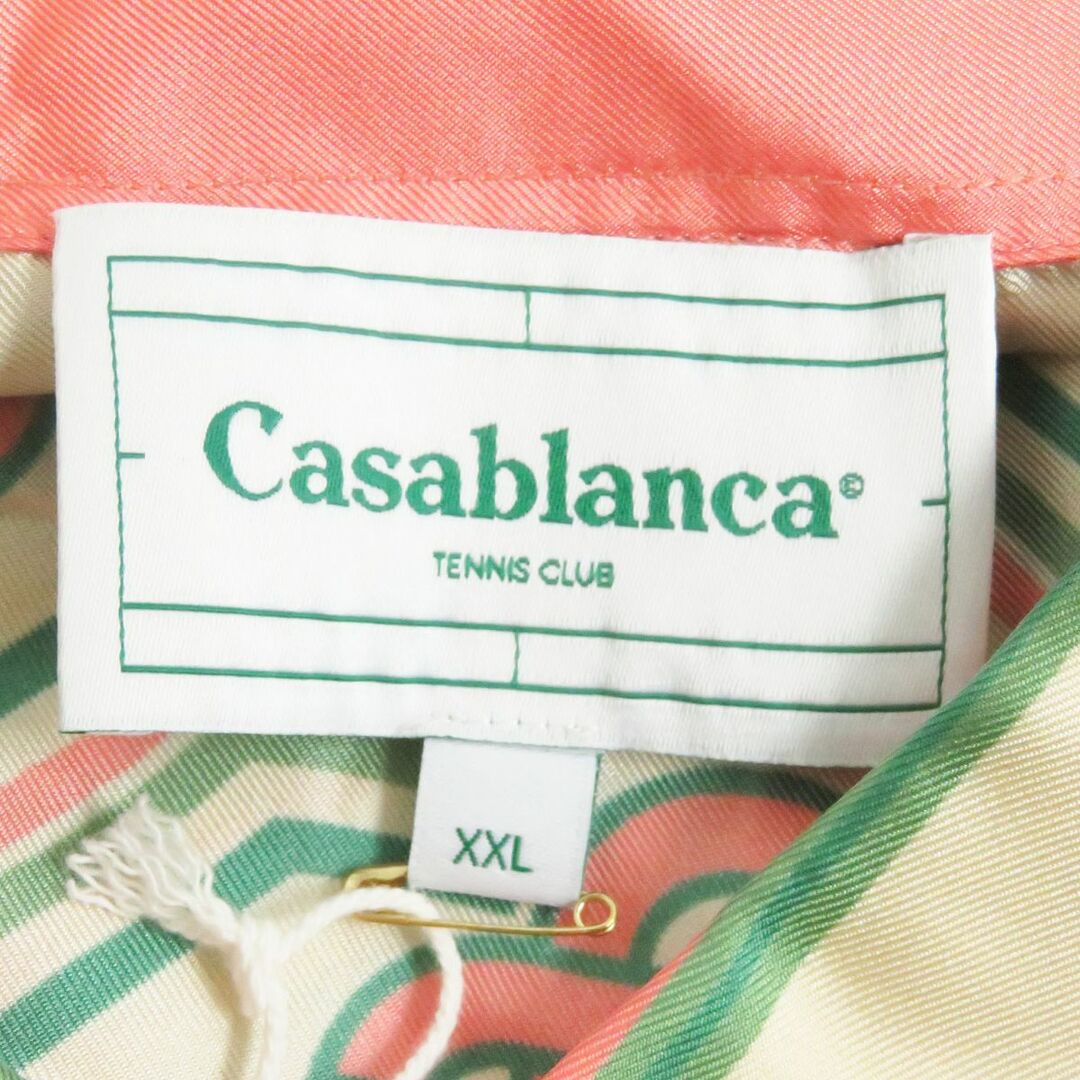 未使用品□Casablanca/カサブランカ MF21-SH-021 Printed Silk Twill Shirt ダイヤモンド モノグラム 長袖 シルクツイルシャツ マルチ XXL