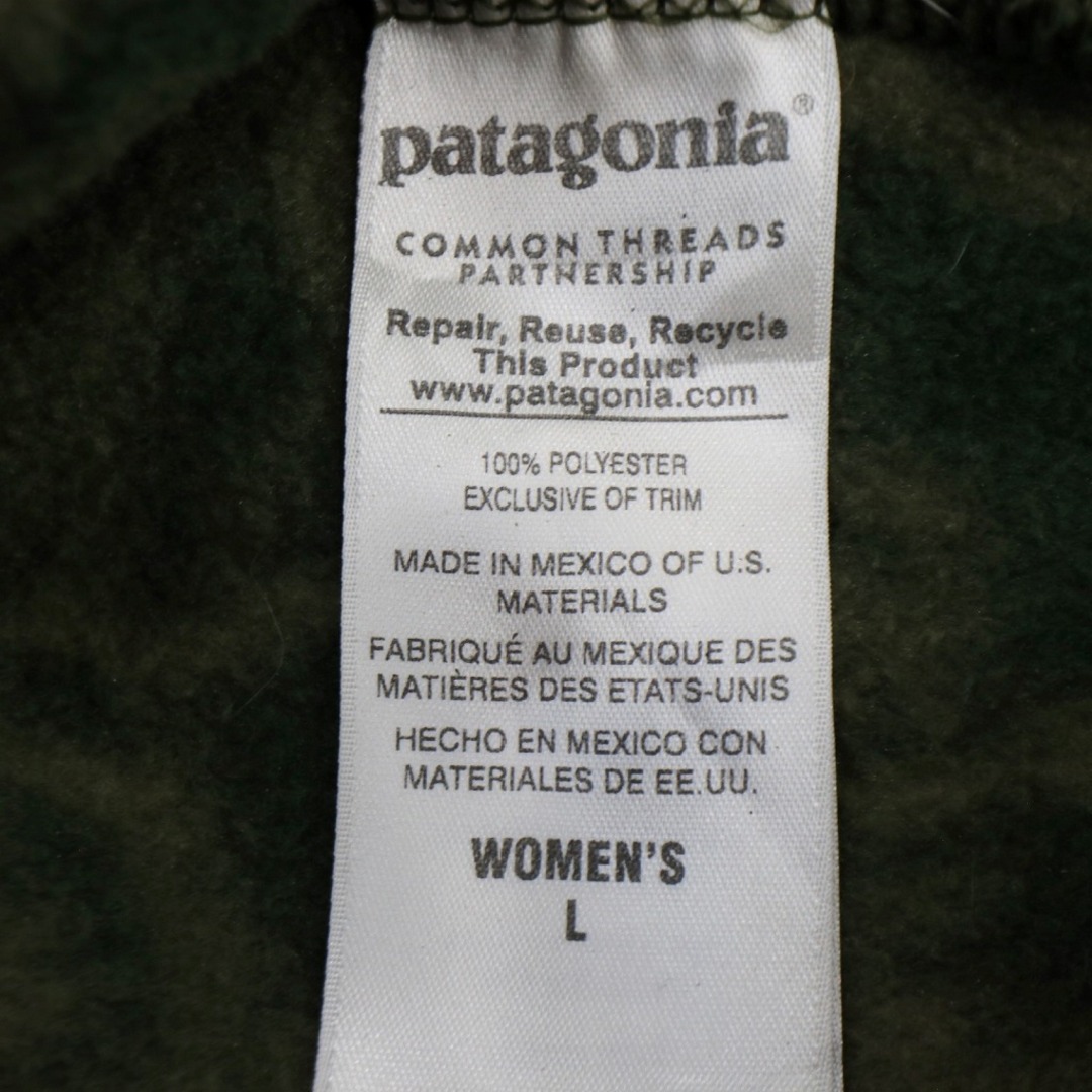 patagonia(パタゴニア)の2000年代～ patagonia パタゴニア SYNCHILLA シンチラ スナップT フリースジャケット 花柄 グリーン (レディース L) 中古 古着 O8823 レディースのジャケット/アウター(その他)の商品写真