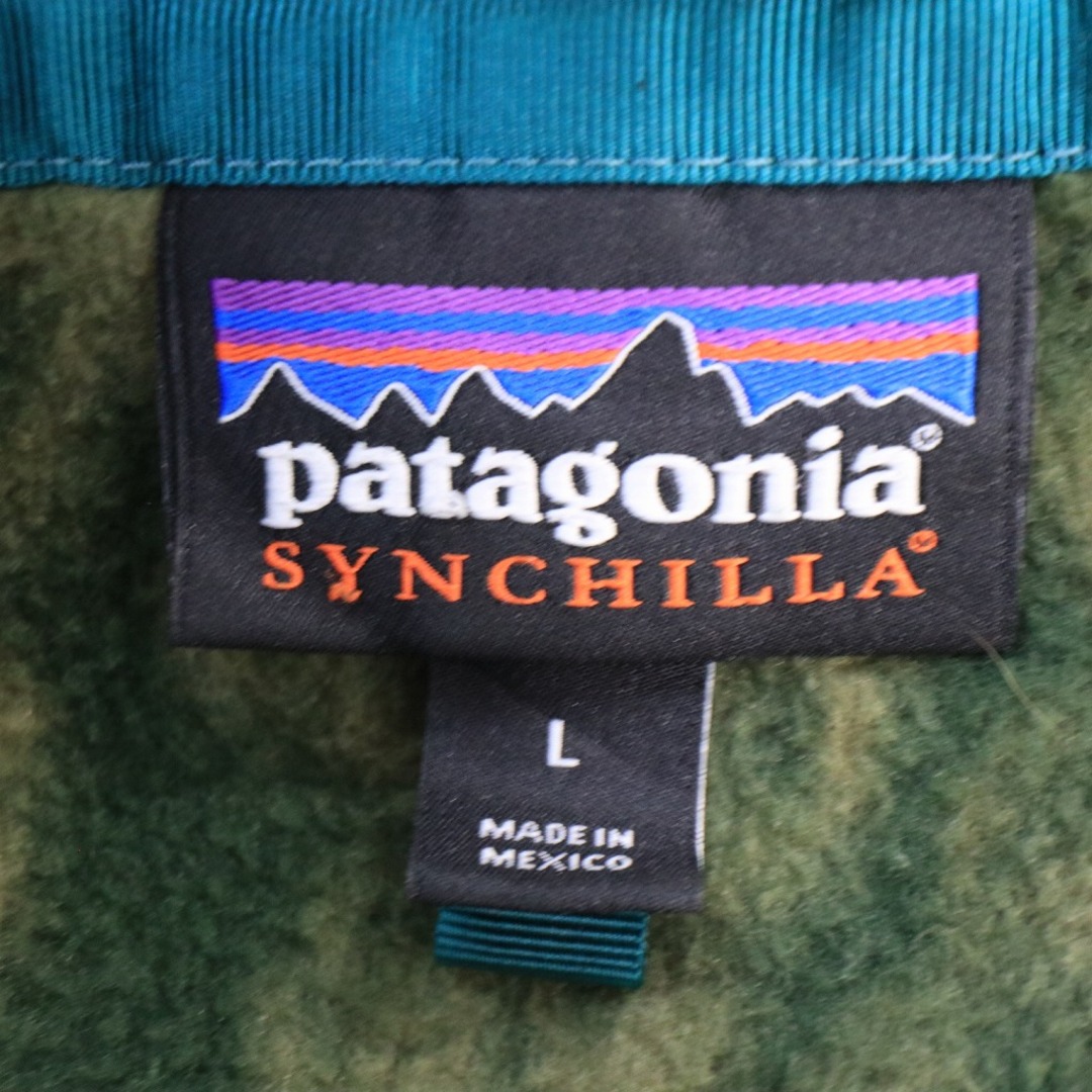 patagonia(パタゴニア)の2000年代～ patagonia パタゴニア SYNCHILLA シンチラ スナップT フリースジャケット 花柄 グリーン (レディース L) 中古 古着 O8823 レディースのジャケット/アウター(その他)の商品写真