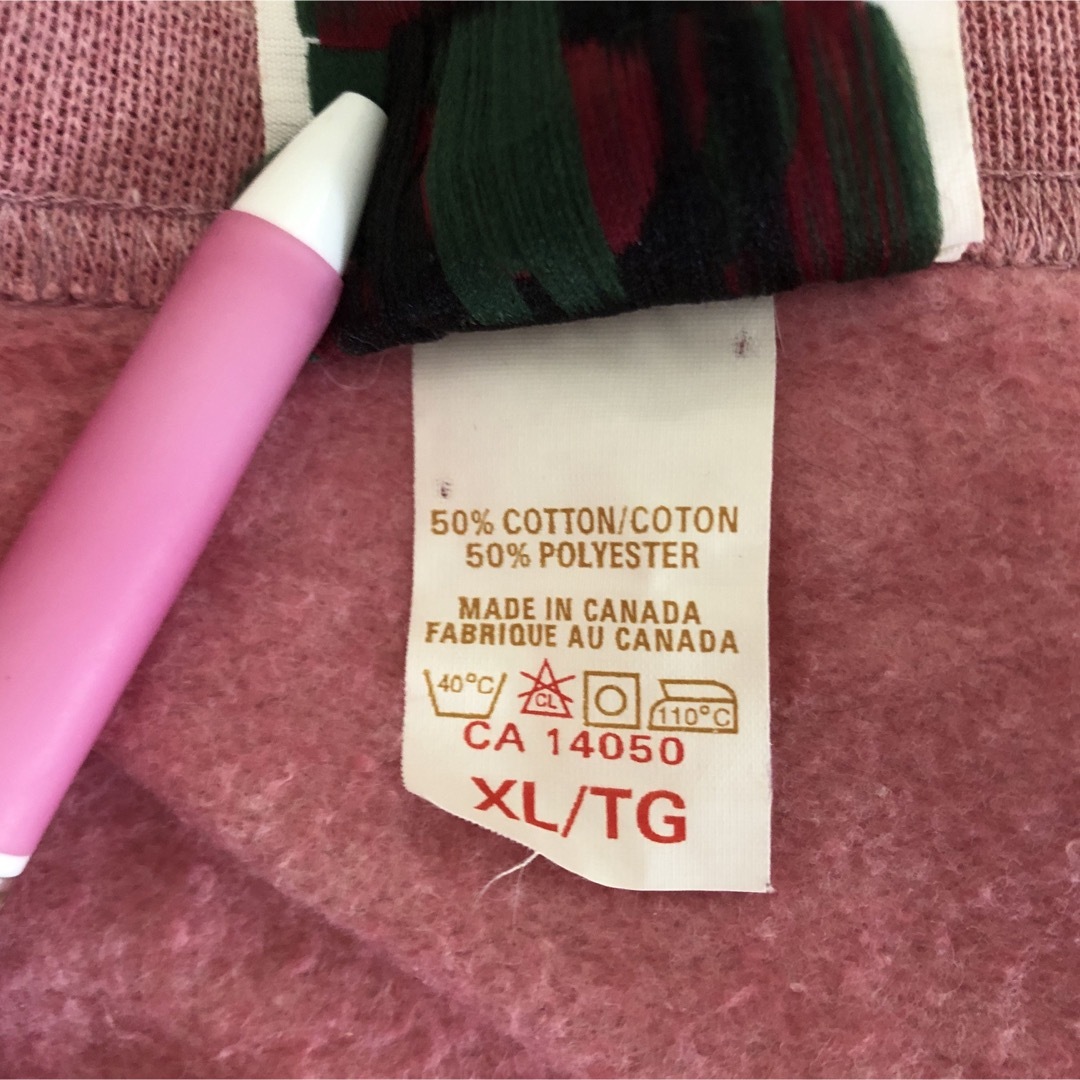 【カーディガン】カナダ製　裏起毛　花柄　ピンク　スウェット　スコップ75 レディースのトップス(カーディガン)の商品写真