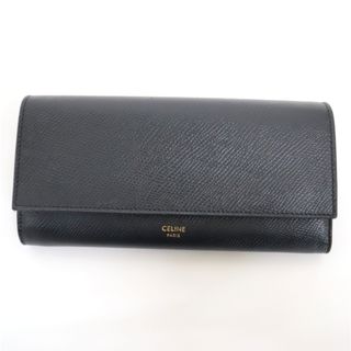 セリーヌ(celine)の【CELINE】セリーヌ ラージフラップウォレット 長財布 10B563BEL ブラック グレインドカーフスキン/tg1306(財布)