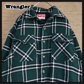 ラングラー(Wrangler)の【ラングラー】長袖シャツ　チェック柄　緑　グリーン　キルティング　ネルシャツ75(シャツ)