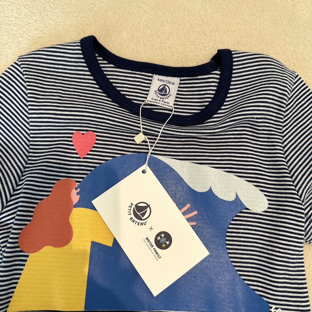 PETIT BATEAU(プチバトー)のプチバトー☆ボーダーワンピース☆6ans キッズ/ベビー/マタニティのキッズ服女の子用(90cm~)(ワンピース)の商品写真