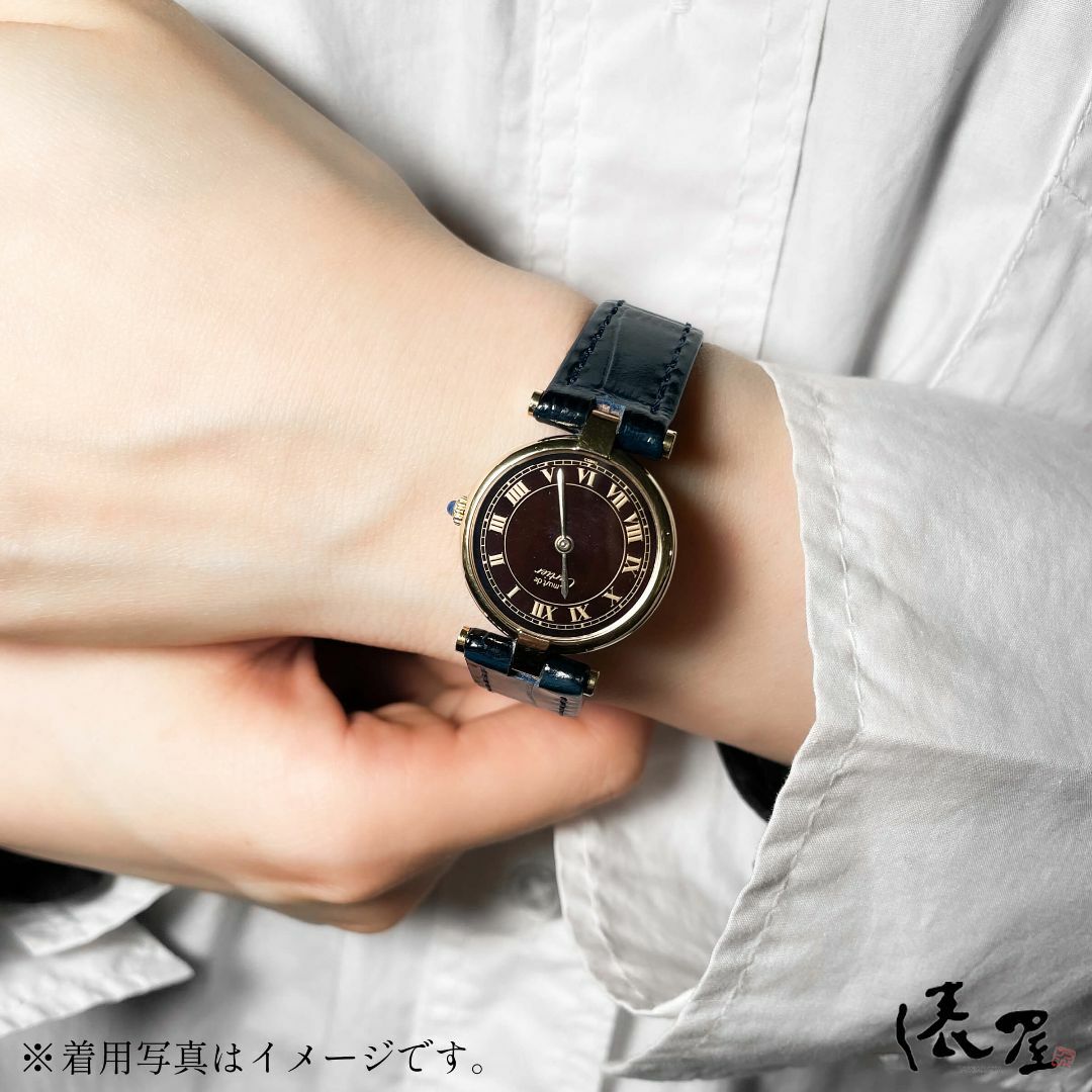 Cartier(カルティエ)の【ヴィンテージ】カルティエ ヴァンドーム SM ブラウン OH済み 美品 レディース アンティーク Cartier 時計 腕時計 中古【送料無料】 レディースのファッション小物(腕時計)の商品写真