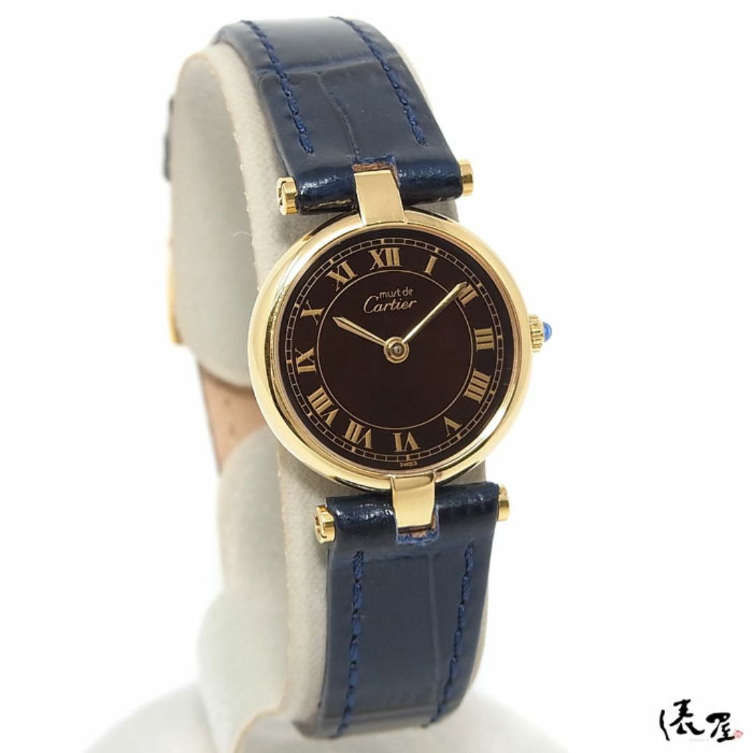Cartier(カルティエ)の【ヴィンテージ】カルティエ ヴァンドーム SM ブラウン OH済み 美品 レディース アンティーク Cartier 時計 腕時計 中古【送料無料】 レディースのファッション小物(腕時計)の商品写真