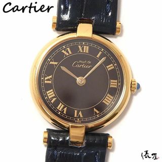 カルティエ(Cartier)の【ヴィンテージ】カルティエ ヴァンドーム SM ブラウン OH済み 美品 レディース アンティーク Cartier 時計 腕時計 中古【送料無料】(腕時計)