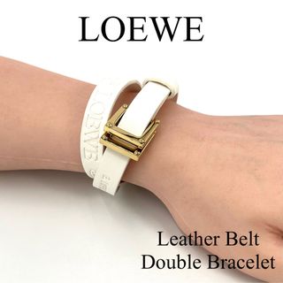 【美品】☆LOEWE ロエベ バングル 腕輪 ブラウン系×ゴールド系 M