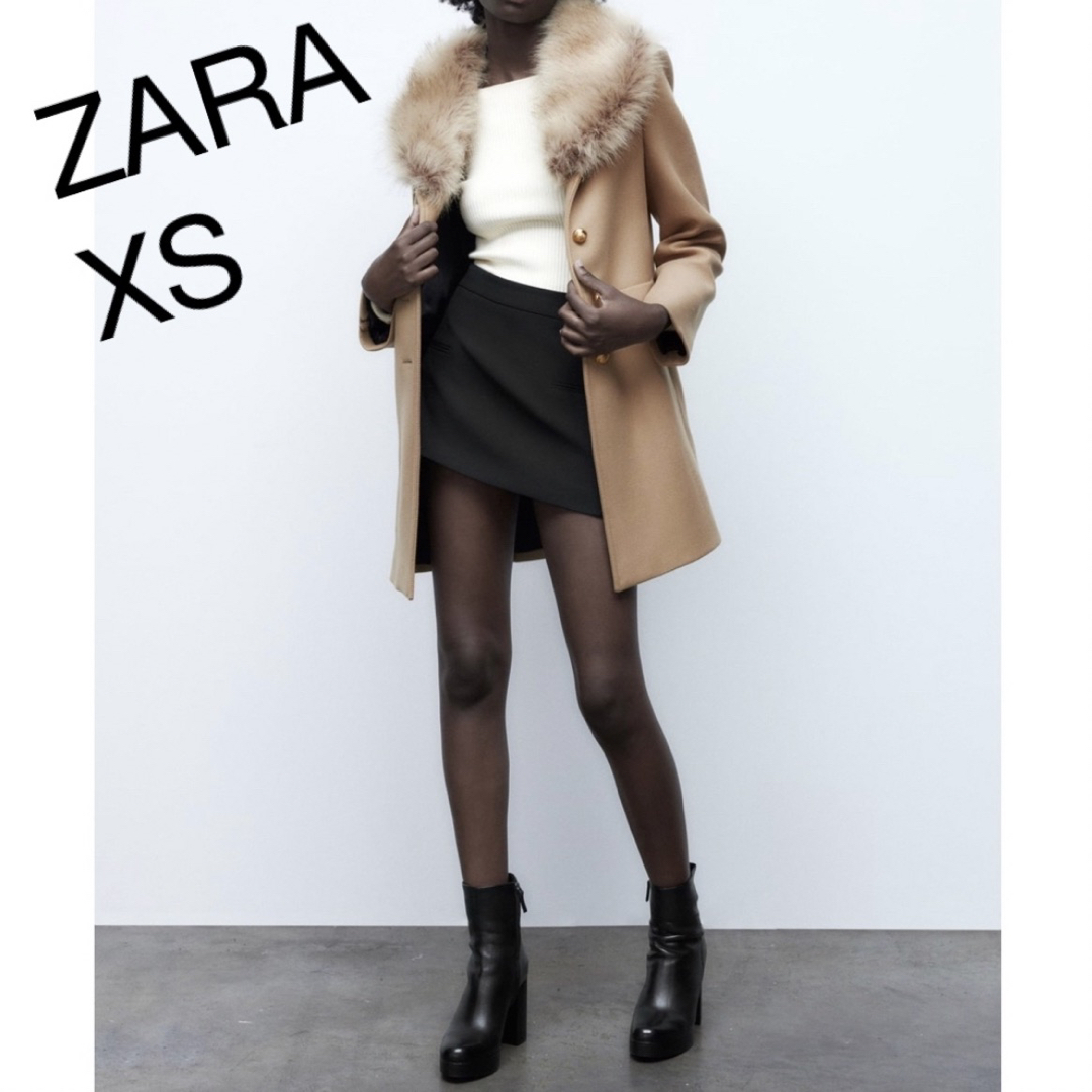 ZARA(ザラ)の【4月限定価格】ストレートウールブレンドコート レディースのジャケット/アウター(毛皮/ファーコート)の商品写真