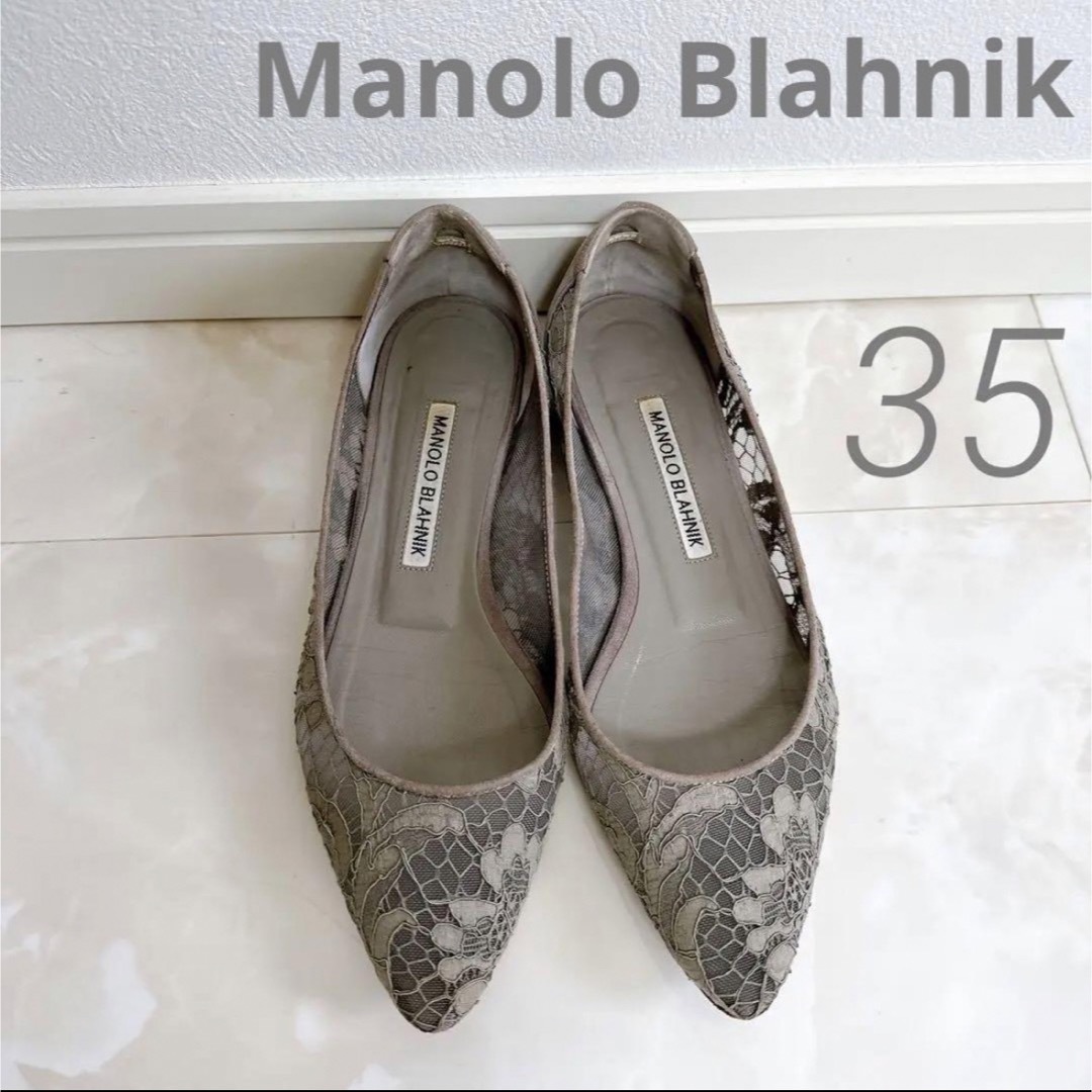 【マノロブラニク/Manolo Blahnik】ハンギシ レース(グレー 35)のサムネイル