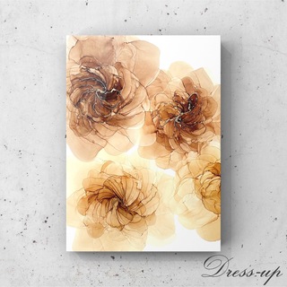 アルコールインクアート原画《elegantflower brown beige》(アート/写真)
