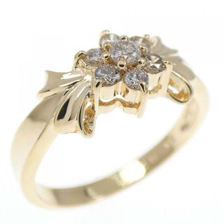 K18YG フラワー ダイヤモンド リング 0.25CT(リング(指輪))