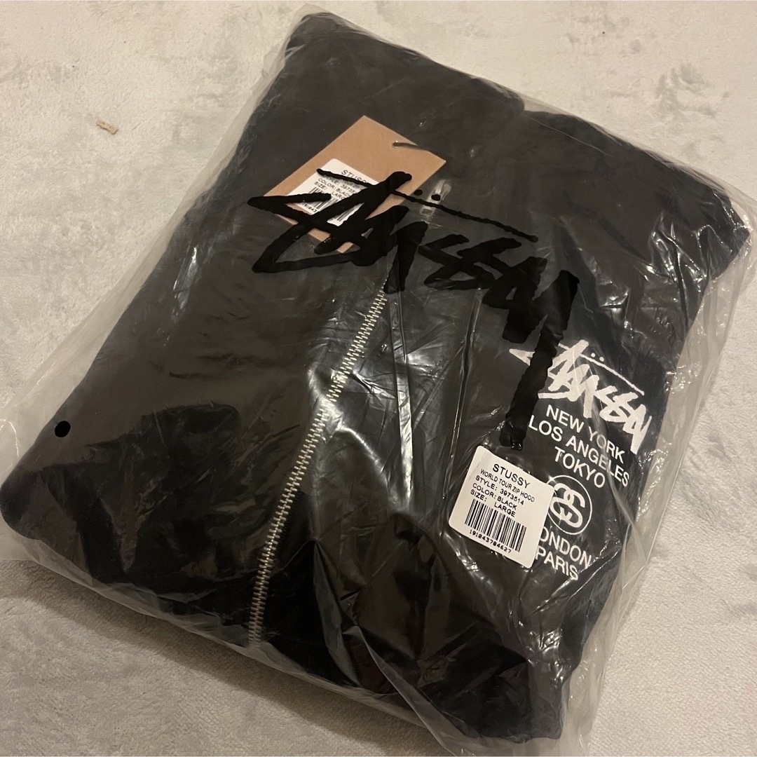 【L】新品 STUSSY ステューシー WORLD ジップパーカー ST04