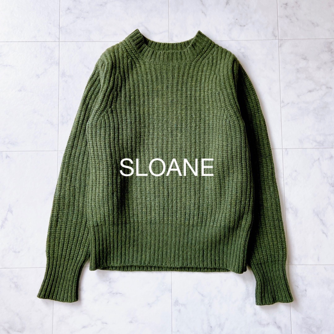 SLOANE - 希少カラー*SLOANE スローン 3G ウール 畦編み クルーネック