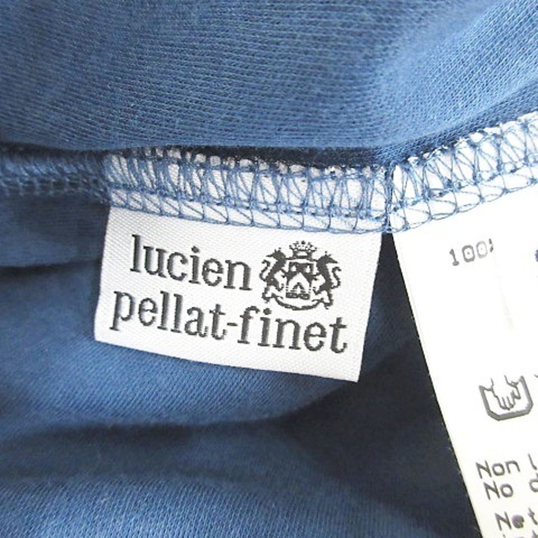 ルシアンペラフィネ カットソー Tシャツ ロンT 長袖 丸首 刺繍 綿 青 S 2