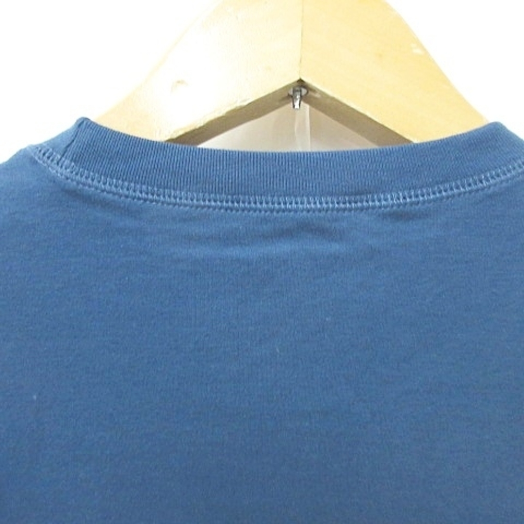 ルシアンペラフィネ カットソー Tシャツ ロンT 長袖 丸首 刺繍 綿 青 S 5
