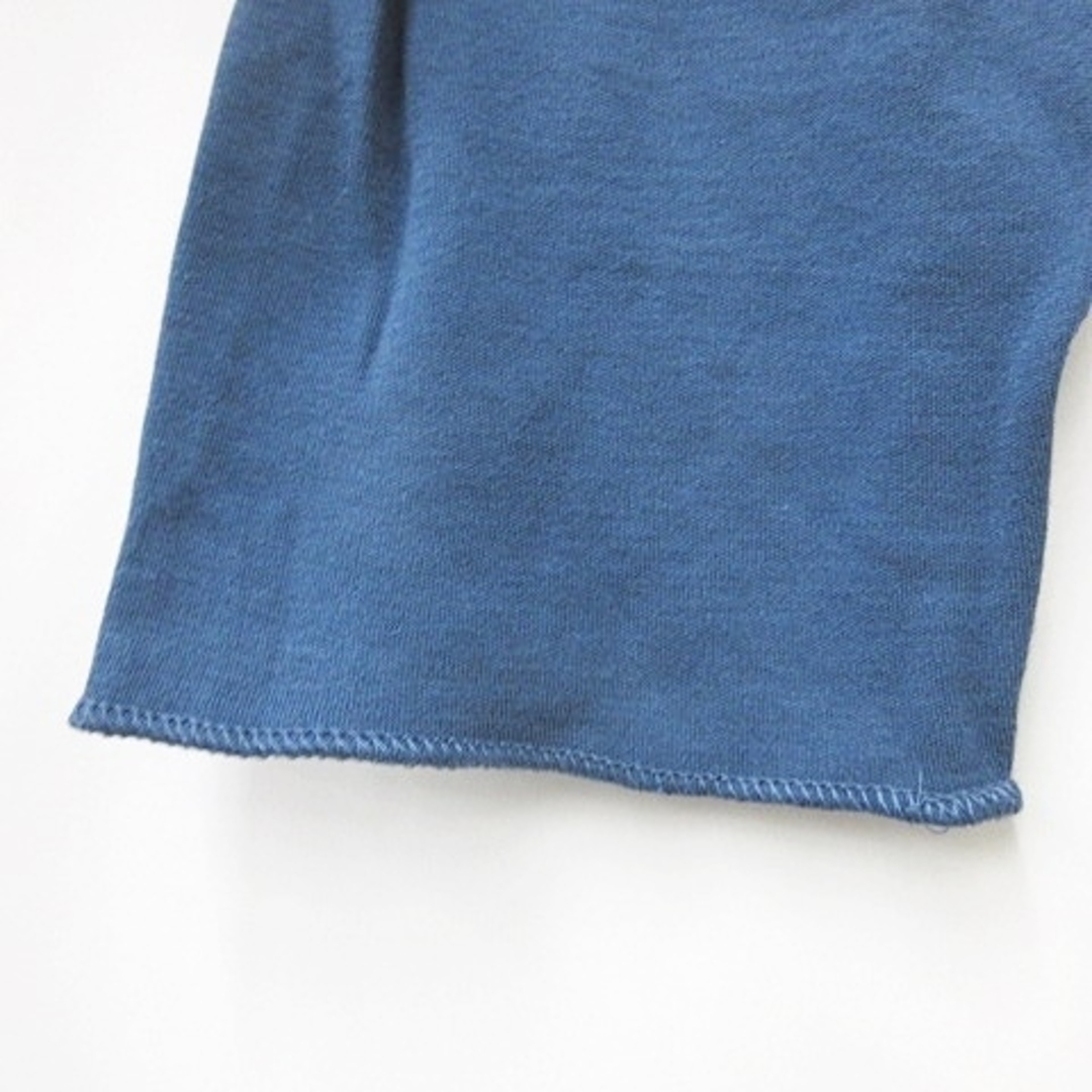 ルシアンペラフィネ カットソー Tシャツ ロンT 長袖 丸首 刺繍 綿 青 S 6