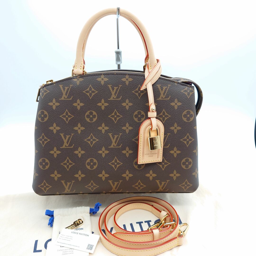 Louis Vuitton ルイヴィトン プティパレMM 2WAYバッグ ハンドバッグ ショルダーバッグ モノグラム ブラウン 茶系 レザー M45900 ICタグ ストラップ カギ カデナ 保存袋 レディース 【 Aランク】