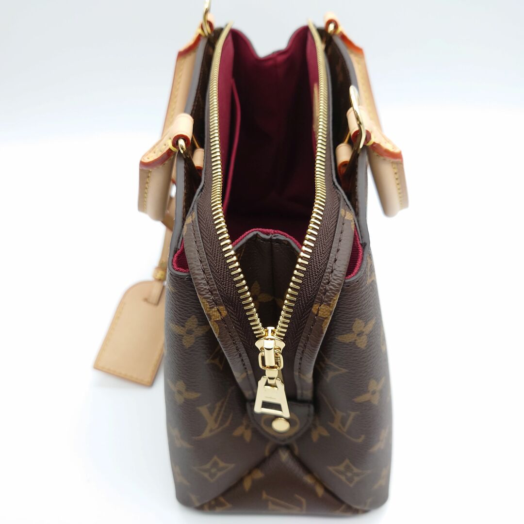 Louis Vuitton ルイヴィトン プティパレMM 2WAYバッグ ハンドバッグ ショルダーバッグ モノグラム ブラウン 茶系 レザー M45900 ICタグ ストラップ カギ カデナ 保存袋 レディース 【 Aランク】