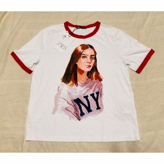 ザラ(ZARA)の新品未使用　tシャツ Lサイズ(Tシャツ(半袖/袖なし))