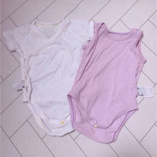 ユニクロ(UNIQLO)のUNIQLO ベビー 下着 肌着 ユニクロ パープル ホワイト インナー 70(肌着/下着)