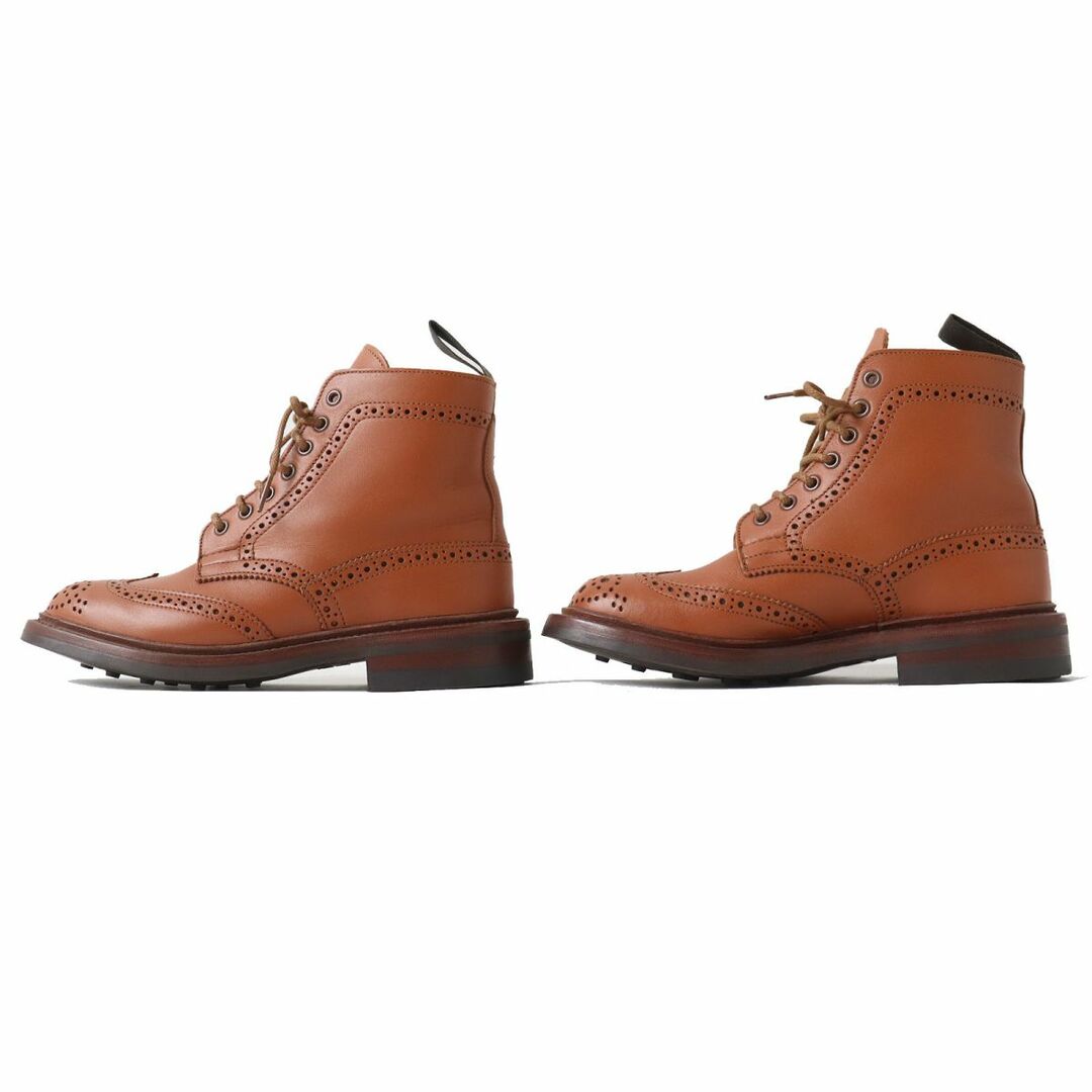 未使用品△Tricker&#039;s トリッカーズ Malton L2508 フルブローグ レースアップ レザー ブーツ/カントリーブーツ レディース ブラウン 4 袋付 2