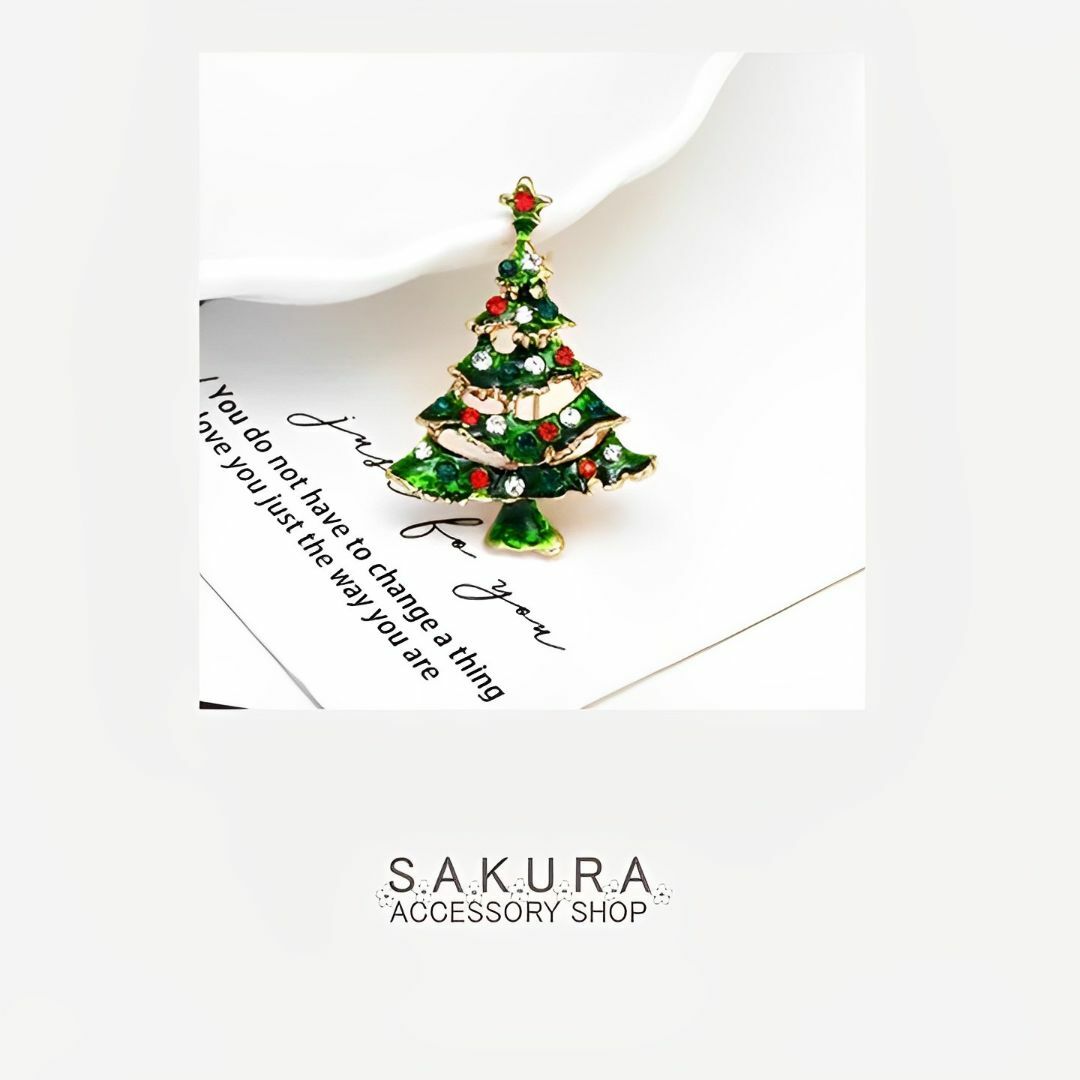 S0881 クリスマスツリー モチーフ ブローチの通販 by s9r|ラクマ