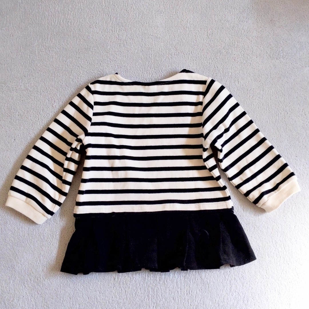 petit main(プティマイン)のpetit main☆ボーダートップス 90 キッズ/ベビー/マタニティのキッズ服女の子用(90cm~)(Tシャツ/カットソー)の商品写真