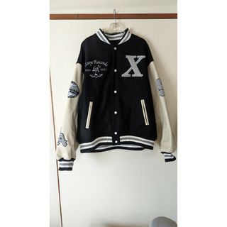 エクストララージ(XLARGE)の（とっちん様専用）（中古美品）エクストララージ スタジャンXL（黒×白）(ブルゾン)