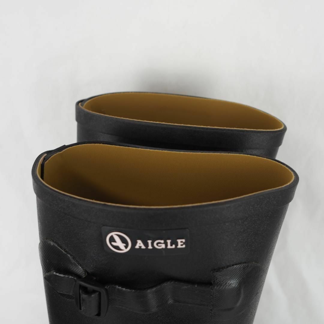 AIGLE*エーグル*レインブーツ*38-24cm*黒*B384 5