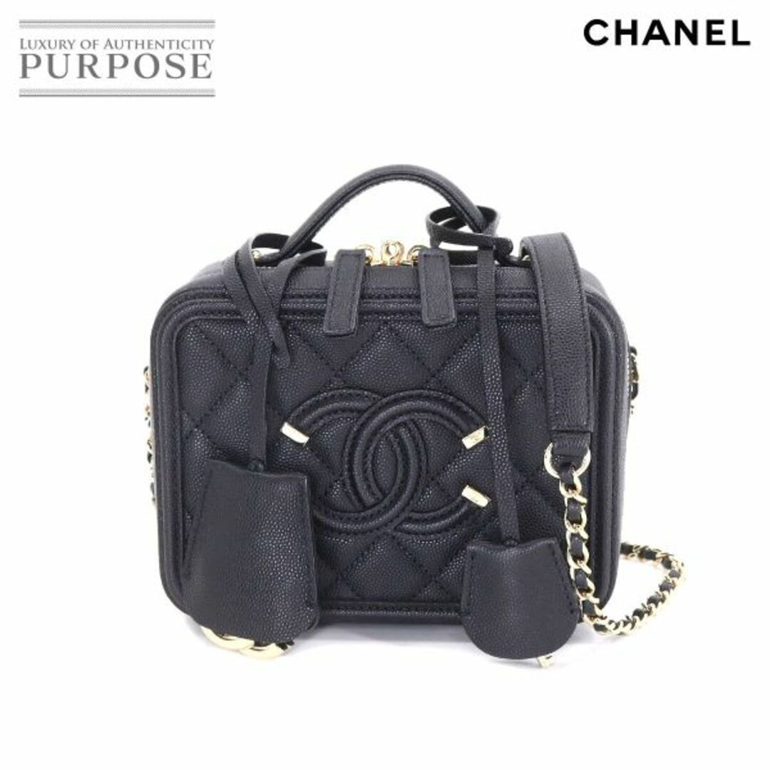 未使用 展示品 シャネル CHANEL CCフィリグリー 2way バニティ ショルダー バッグ キャビアスキン ブラック A93342 VLP 90210989