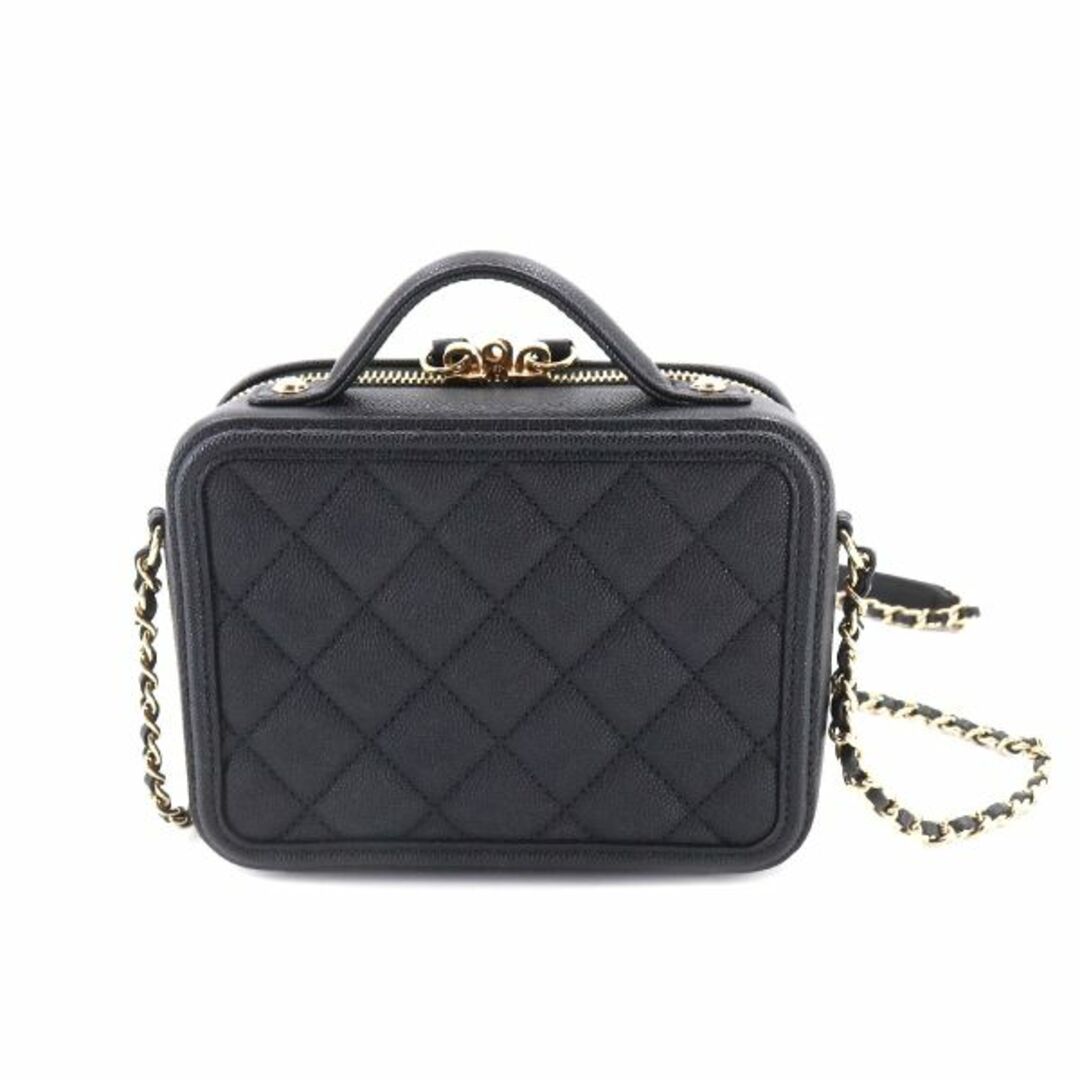 未使用 展示品 シャネル CHANEL CCフィリグリー 2way バニティ ショルダー バッグ キャビアスキン ブラック A93342 VLP 90210989