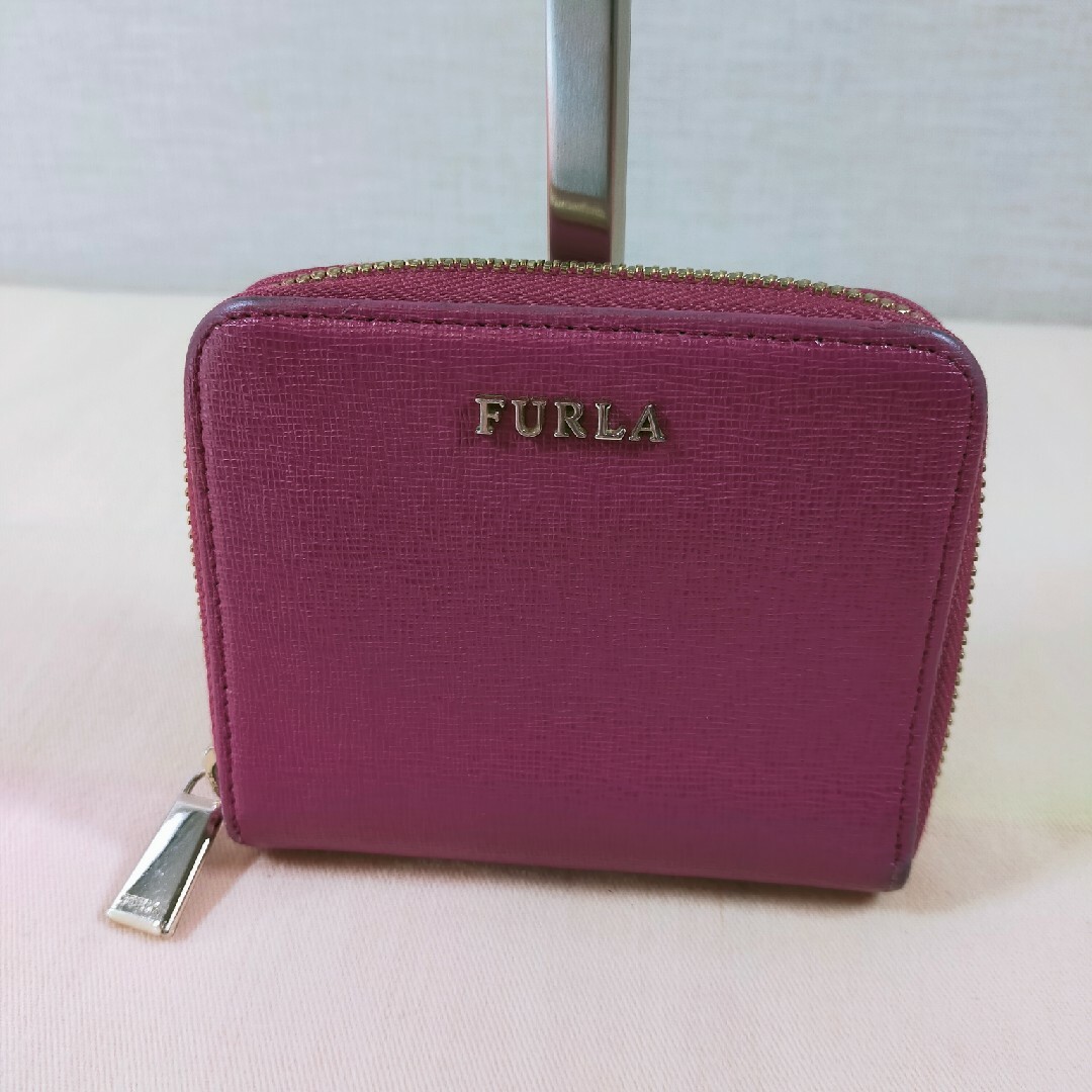 フルラ FURLA 折り財布 ラウンドファスナー ピンク レザー