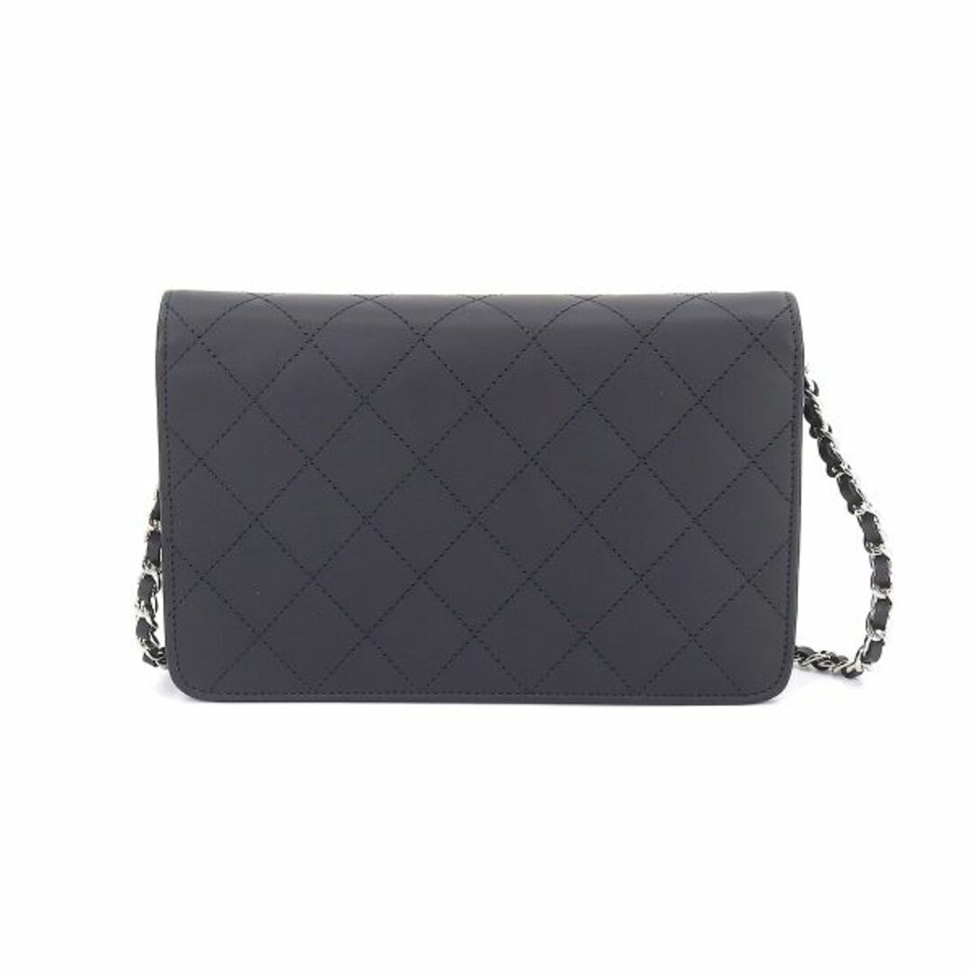 未使用 展示品 シャネル CHANEL カンボンライン チェーン ウォレット 二つ折り 長財布 レザー エナメル ブラック A46646 VLP  90211144